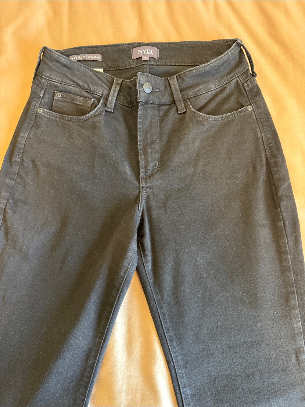 NYDJ High-Rise Black Straight Jeans - Classic Five-Pocket